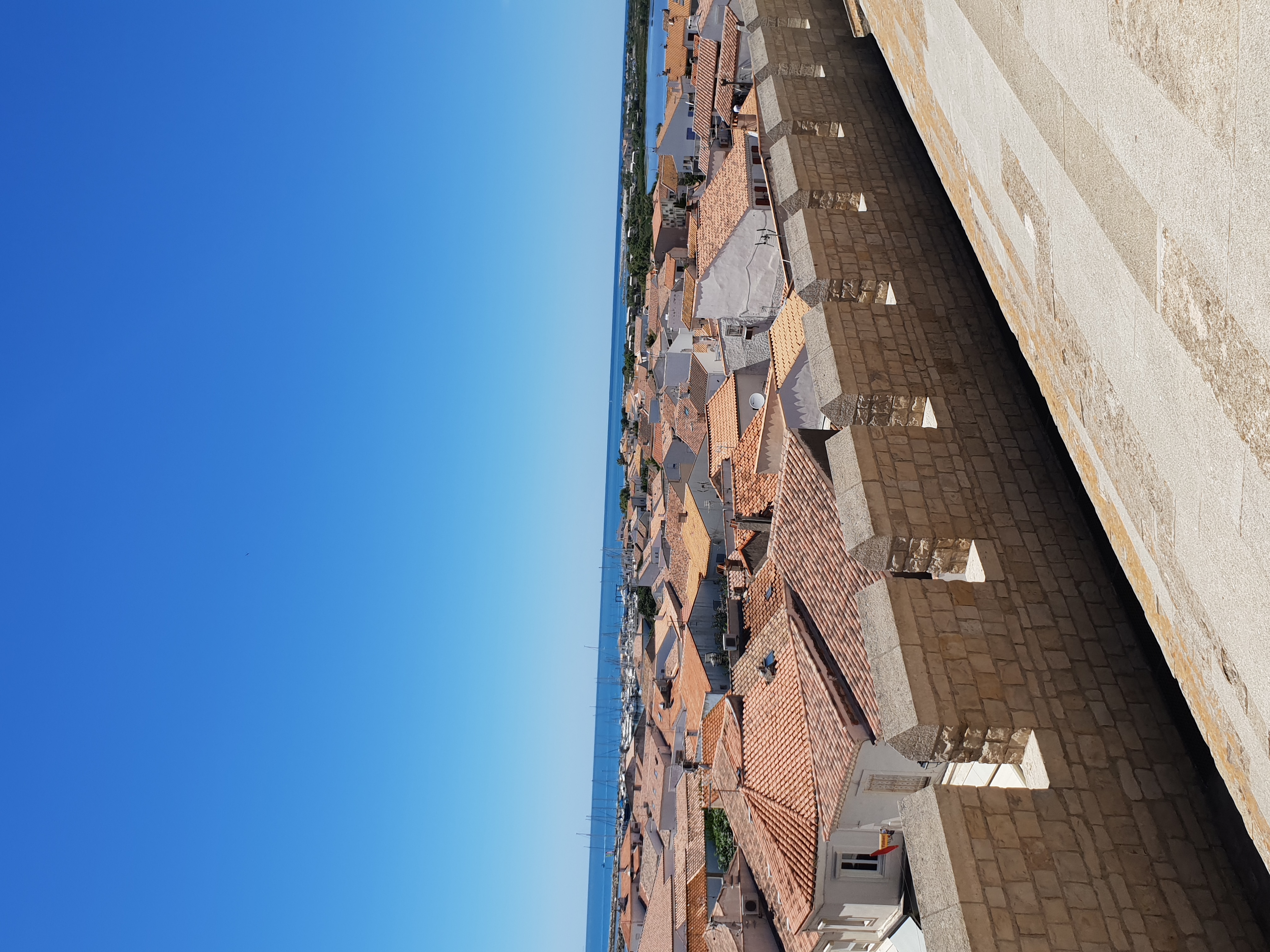 vue depuis l'eglise des Saintes-Maries de la Mer, en Camargue, en France